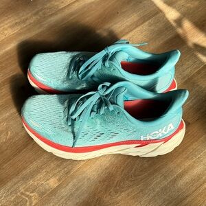 Hoka Women's Teal and Coral Athletic Shoes